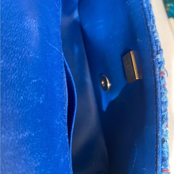 AUTHENTIC CHANEL Limited Blue Tweed Mini Flap Crossbody Bag Runway - Picture 8 of 12